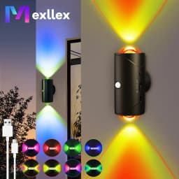4PCS/2PCS USB Rechargeable Motion Sensor Night Light with 8 Effects, 3 Modes, LED Magnetic Dual-sided Lamp for Stairway, Bedroom
