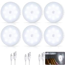 PIR Motion Sensor LED Night Light USB Rechargeable Night Lamp For Kitchen Cabinet Wardrobe Lamp Staircase Wireless Closet Light