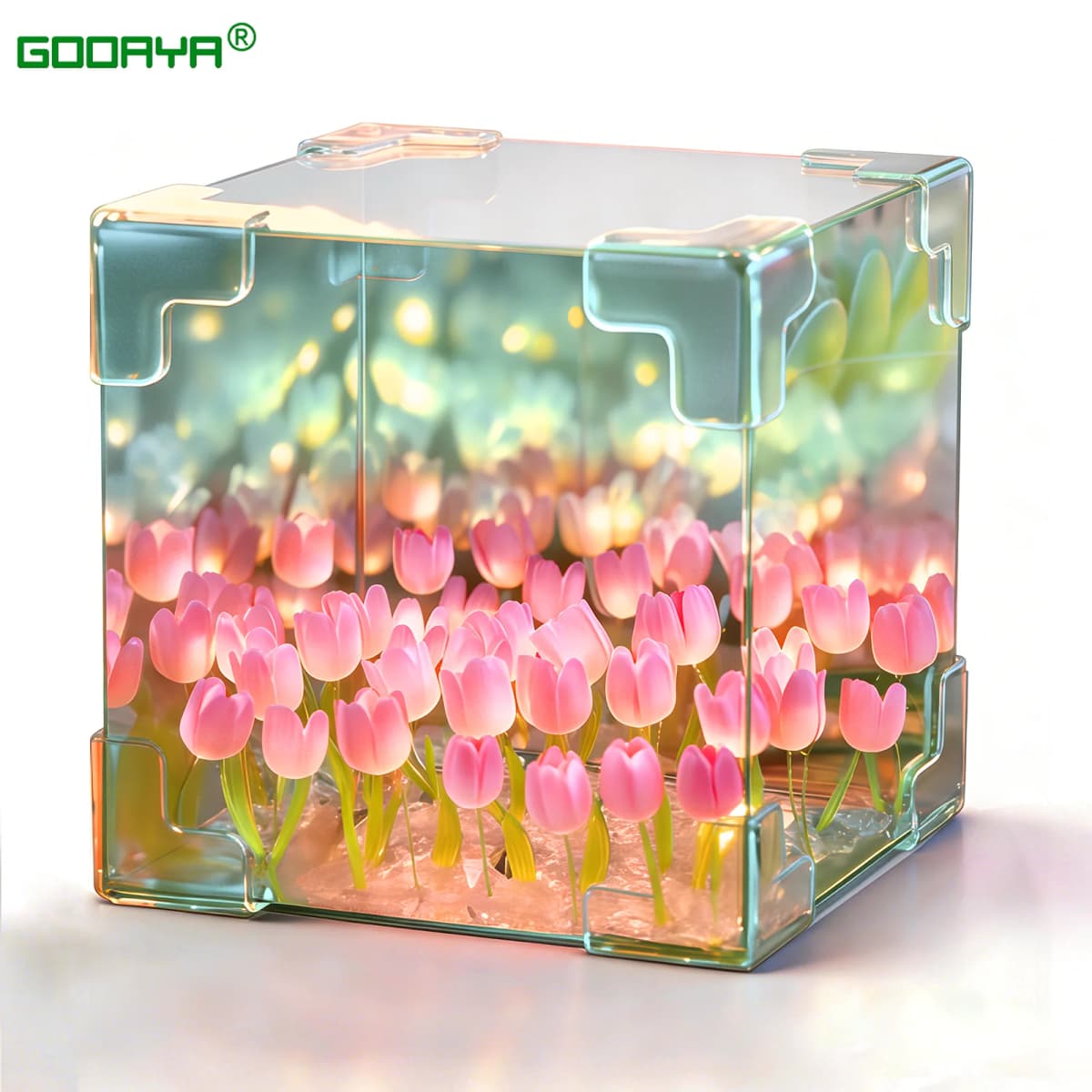 Handmade DIY Tulip Flower Cube Night Light GT Full Set of Material Package Room Decoration Couple Birthday Gift Night Light