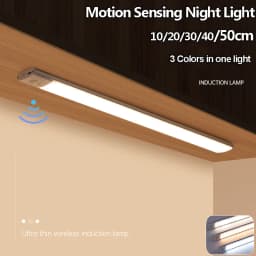 Under Cabinet Lights LED Motion Sensor Night Light USB Rechargeable Dimmable Lamps for Kitchen Cabinet Bedroom Wardrobe Lighting