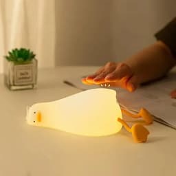 Cute Duck Night Light LED Squishy Fun Novelty Animal Touch Night Lamp 3 Level Dimmable Nursery Nightlight for Kids Baby Gifts