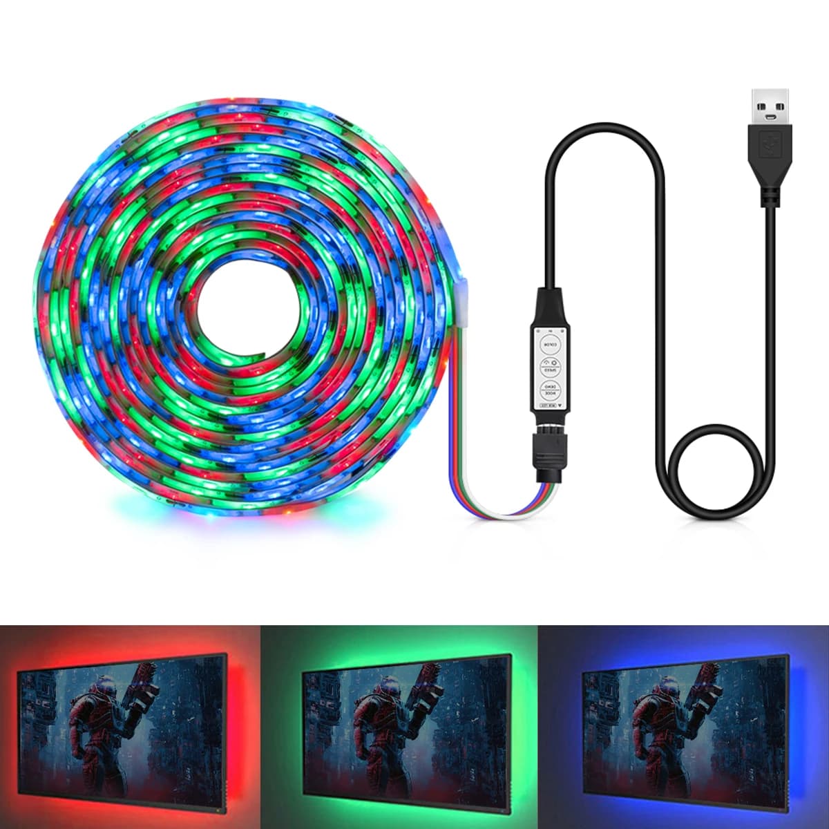 Waterproof USB 5V LED Night Lights RGB LED Strip Lamp 2835 Diode Tape For Game Room TV Computer PC Monitor Backlight Decoration