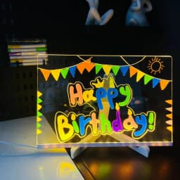 LED Night Light With Note Board DIY Acrylic Message Board Children‘s Drawing Board Colorful Pens for Kids Persent Birthday Gifts