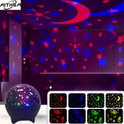 AITHEA LED Starry Sky Projector Light Galaxy Moon Ambient Lamp USB Plug for Kids Room Decor Christmas Birthday Present