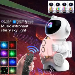 Astronaut Galaxy Projector Star and Moon Night Light Projector Bluetooth Remote Timer 360°Adjustable Angle for Bedroom Kids Gift