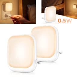 Night Light Socket with Twilight Sensor, Children's Night Light with 3 Brightness Dimmable for Bedroom, Hallway