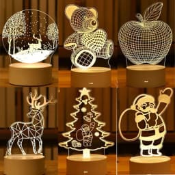 3D Visual Illusion Night Light Visual Creative LED Desk Lamp Changes USB Powered Gift for Kids