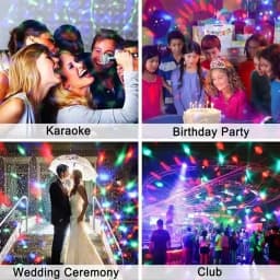 RGB Flashing Disco Ball Party Lights, LED Stage Spotlight W/Rotating Effects, Christmas Halloween Karaoke Wedding Birthday Decor