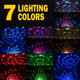 RGB Flashing Disco Ball Party Lights, LED Stage Spotlight W/Rotating Effects, Christmas Halloween Karaoke Wedding Birthday Decor