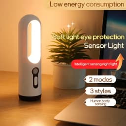 Portable 2 in 1 Flashlight Motion Sensor Night Light Bedroom Bathroom Reading Camping Lighting Baby Feeding Eye Care Bedside Lam