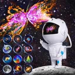 Astronaut Galaxy Projector, Star Projectors with 12 Space Films, Planetarium Light Ceiling Nebula, Kids Room Decor