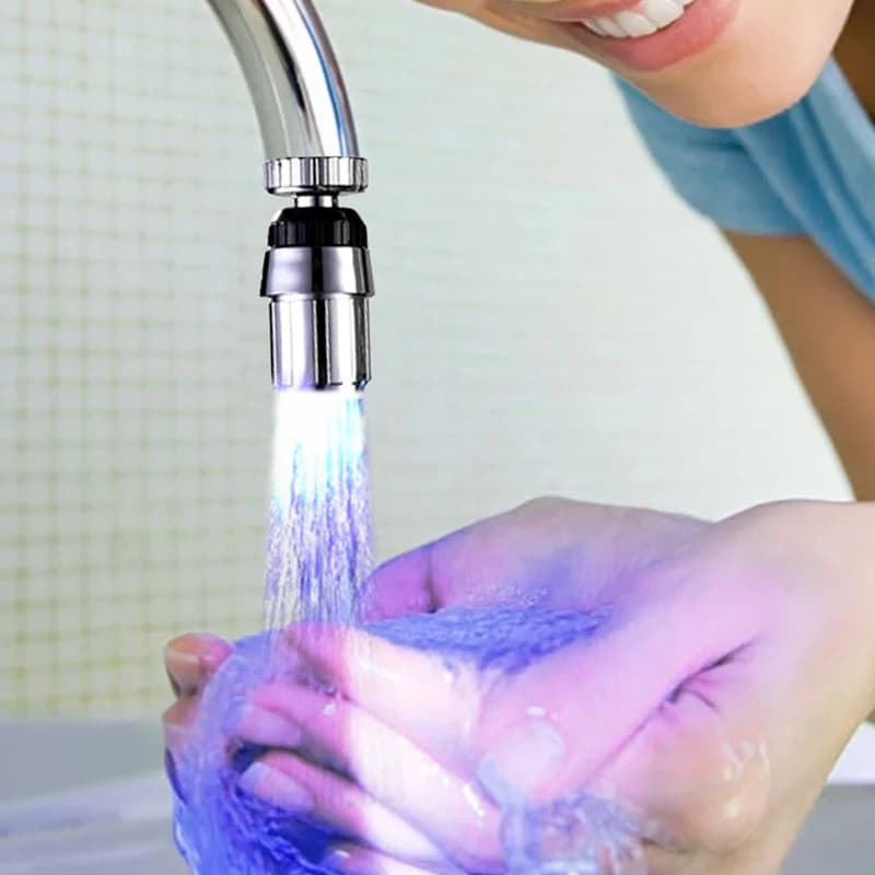 Rotatable Faucet Night Light Lamp Sensor Hydropower Led Lights Shower Head Night Lights For Bathroom Temperature Detectable