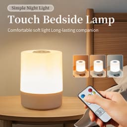 LED Touch Night Light USB Rechargeable Table Lamp With Remote Control Switch 3 Colors Dimmable Bedside Night Lamp Bedroom Decor