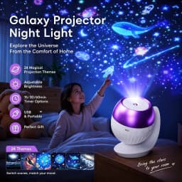 2026 Starry Ocean Galaxy Projector Night Light Auto Timer 24 Patterns 360° Rotatable Lamp with Sleep Sounds Kids Bedroom Decor G