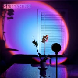 Rainbow Projection Lamp, USB Decorative Sunset Atmosphere Lamp, Multi-angle Rotatable, Suitable for Home Living Room and Bedroom