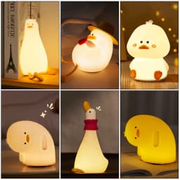 Rechargeable LED Night Light Duck Patting Silicone Lamp Cute Children Nightlights for Home Bedside Room Decor Birthday Gift