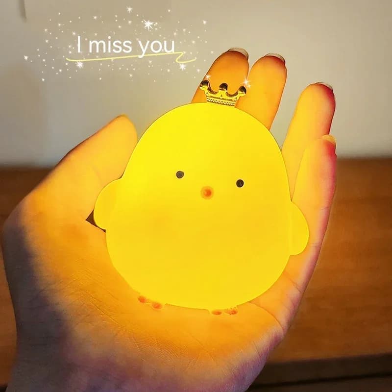 Animal Cartoon Duck Chicken Led for Soft Light Night Baby Children Kid Bedroom Decorative Lighting Home Decoration Moon Lamp