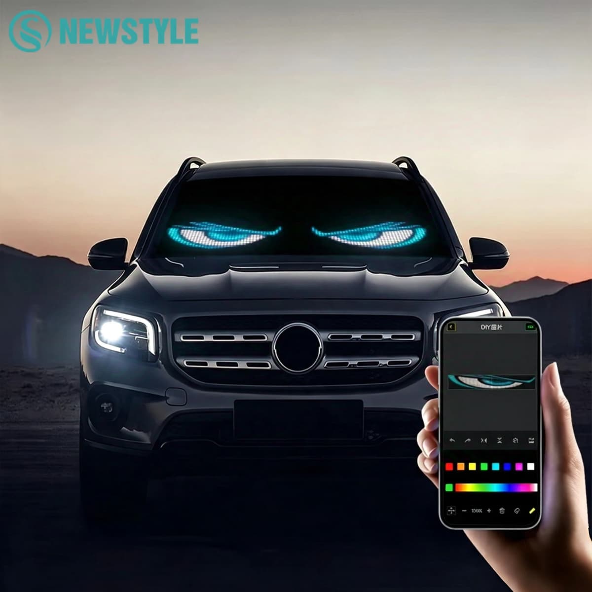 Scrolling Bright Advertising LED Sign with Bluetooth App DIY Custom Text Graffiti Animation for Store Car Bar Hotel Advertising