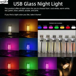 Halloween DecorAITHEA Led Glass Light Usb Night Light Bulb Touch Dimming Usb Night Light For Car Interior Bedroom Home Decor
