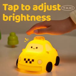 Car Silicone Night Light Taxi Dinosaur Toy Cute Cartoon Ornament USB Rechargeable Adjustable Table Lamp for Nursery Boy Kid Gift