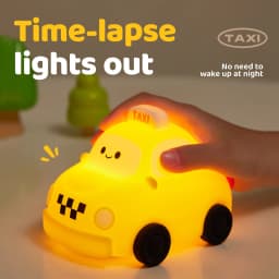 Car Silicone Night Light Taxi Dinosaur Toy Cute Cartoon Ornament USB Rechargeable Adjustable Table Lamp for Nursery Boy Kid Gift