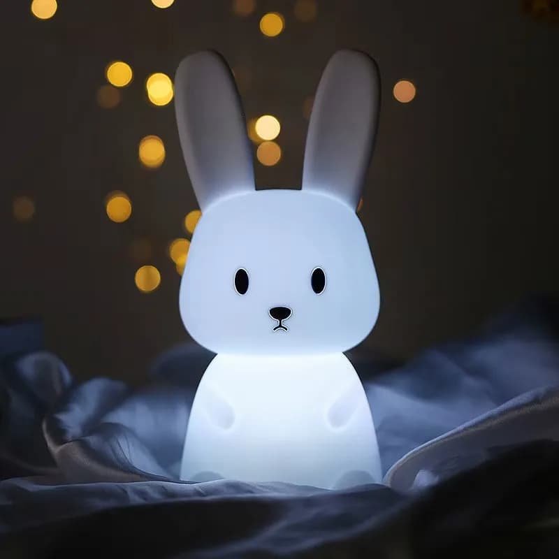 LED Night Light Silicone Rabbit Touch Sensor Lamp Cute Animal Light Bedroom Decor Gift for Kid Baby Child Table Lamp Home Decor