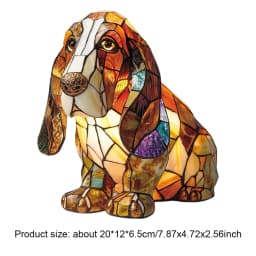Colored Resin Animal LED Light Dog Series Art Night Light 3D Stained Resin French Handmade Table Lamp Pet Bedroom Ornaments