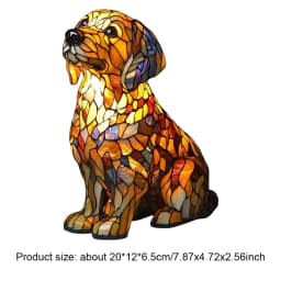 Colored Resin Animal LED Light Dog Series Art Night Light 3D Stained Resin French Handmade Table Lamp Pet Bedroom Ornaments