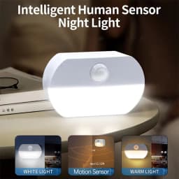 1/2/3/4/5pcs Led Night Light with Motion Sensor PIR AAA Battery or Rechargeable Cabinet Lamp for Kitchen Bathroom Closet Stairs