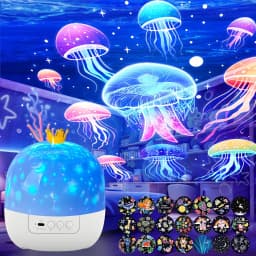 Ocean Night Light Projector,Stars Projector for Ceiling, 360 Degree Rotation Jellyfish Kids Decor Night Light for Birthday Gifts