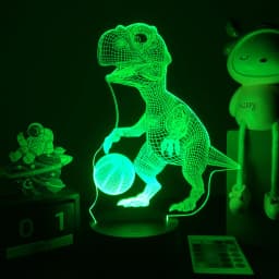3D LED Dinosaur Nightlight For Kids Child Bedroom Decor Birthday Gifts Bedside Lamp Spinosaurus Figure Room Decoration