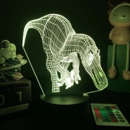 3D LED Dinosaur Nightlight For Kids Child Bedroom Decor Birthday Gifts Bedside Lamp Spinosaurus Figure Room Decoration