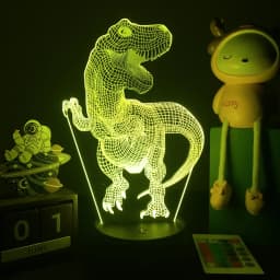 3D LED Dinosaur Nightlight For Kids Child Bedroom Decor Birthday Gifts Bedside Lamp Spinosaurus Figure Room Decoration