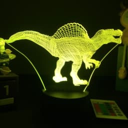 3D LED Dinosaur Nightlight For Kids Child Bedroom Decor Birthday Gifts Bedside Lamp Spinosaurus Figure Room Decoration