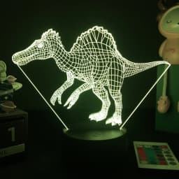 3D LED Dinosaur Nightlight For Kids Child Bedroom Decor Birthday Gifts Bedside Lamp Spinosaurus Figure Room Decoration
