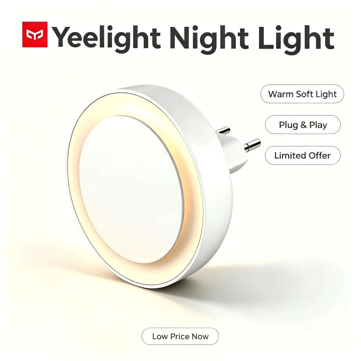 Yeelight Smart Night Light Intelligent Recognition Energy Saving Lighting Low Power Consumption Light Sensor EU Plug