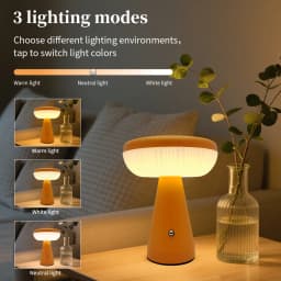 Minimalist Nordic Mushroom LED Desk Lamp Touch Dimming Bedhead Night Light Reading Light Restaurant Bedroom Decorative Lighting