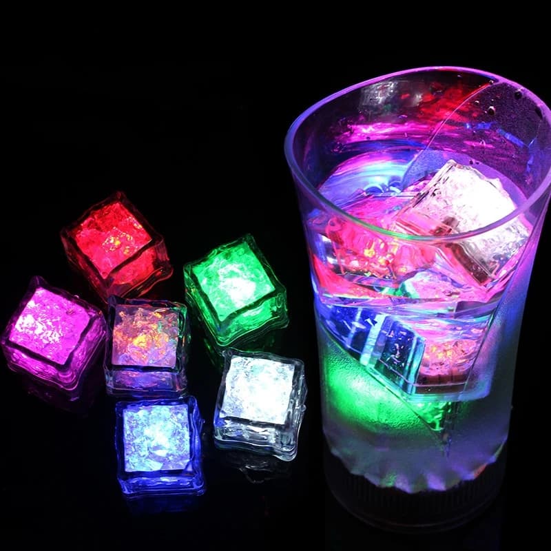 LED Ice Light Glowing Ice Cubes Touch Sensitive Lights Bar Atmosphere Light Lighting In Water For Juice Wine Drinking Glass