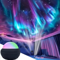 Control USB LED Galaxy Projector Lamp 360° Auto Rotating Ball Atmosphere Night Lights Remote Northern Light for Room Party Decor