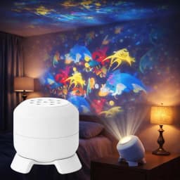Mini Marine Night Light, 360° Rotating Fish & Bubble Projection, Soothing USB Lamp for Kids' Room, Calming Sleep Companion Gift