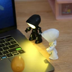 Cute Mini Night Light LED Cartoon Hero Police Desk Lamp Desktop Ornament Bedside Bedroom Table Lights Children Holiday Kid Gifts