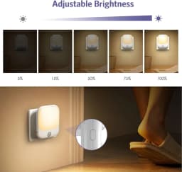 LED Motion Sensor Night Lights for Kids Bedroom Auto Dusk to Dawn Sensor Dimmable Wireless Cabinet Lamp