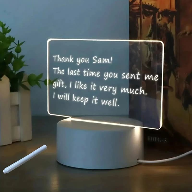 Acrylic Led Lights Writing Board Night Light Lamp baby Transparent 3D Message Board Night Lights For Bedroom Desk