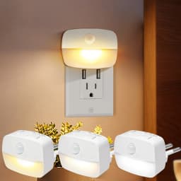 LED Night Lights Plug into Wall Night Lamp Motion Sensor Auto-On/Off Nightlight for Kids Room Bedroom Bathroom Hallway Kitchen