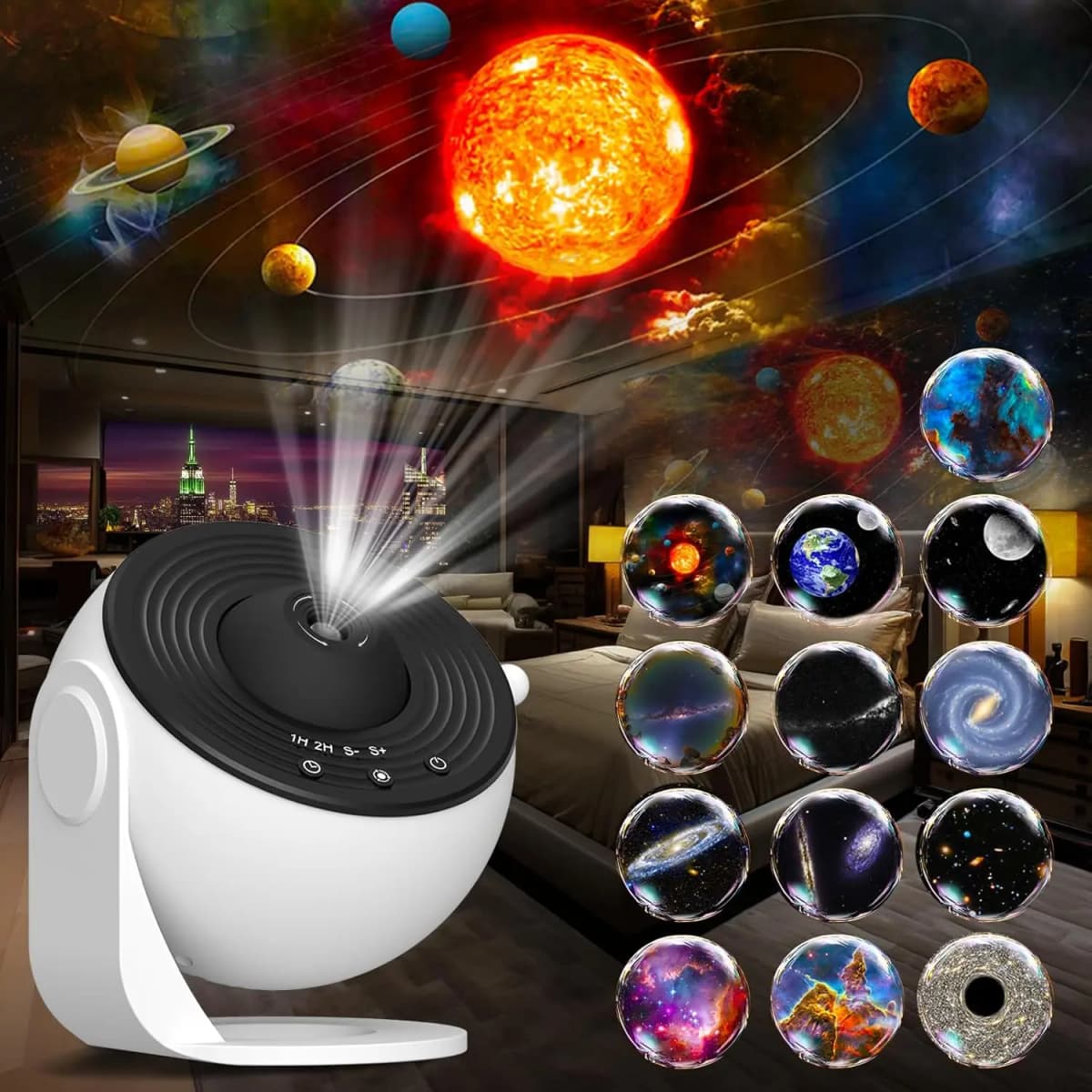Aiopp 13 in 1 HD Galaxy Projector, Planetarium Star Projector Realistic Starry Sky Night Light ,Solar System Constellation Moon for Kids Bedroom Home Decor