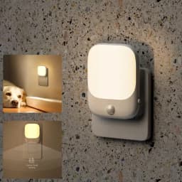 1-Pack Modern LED Night Light with Motion Sensor, 5-Level Adjustable Brightness, Auto On/Off, Wall-Mounted, Polished Finish