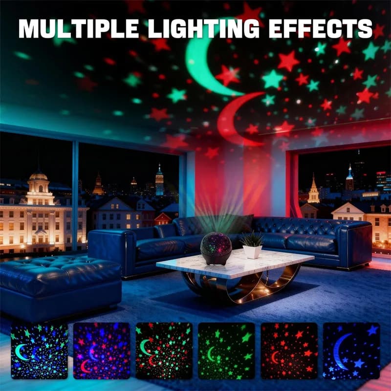 Night Light for Kids Star Projector 360 Degree Rotation Color Changing with USB Cable Lamp for Bedroom Ceiling Atmosphere Decor