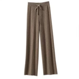 Afashion High Waist Knitted Wide Leg Pants Women's Casual Straight Leg Pants Spring Autumn New Style Belted Commute Style Slimmi
