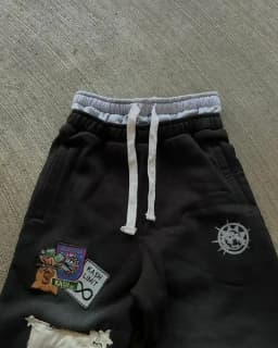 Y2K Black Pants Joggers Sweatpants Men Women Harajuku Gothic Double Waist Sweatpants Streetwear Graphics Embroidered Trousers