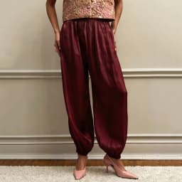 Linad Elegant Pink Crepe Loose Bloomers For Woman Street Chic Pleated Trousers Female Autumn Vintage High Waist Long Pants 2025